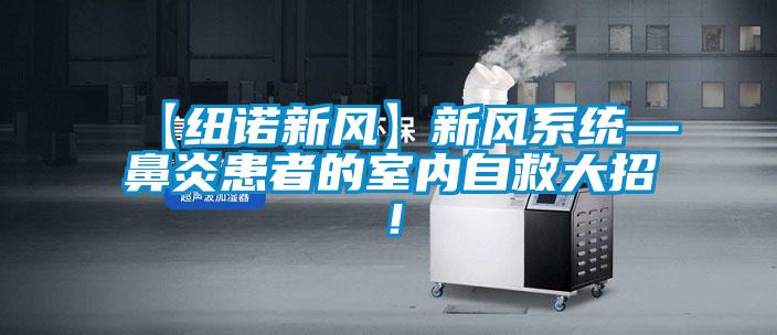 【紐諾新風(fēng)】新風(fēng)系統(tǒng)—鼻炎患者的室內(nèi)自救大招！
